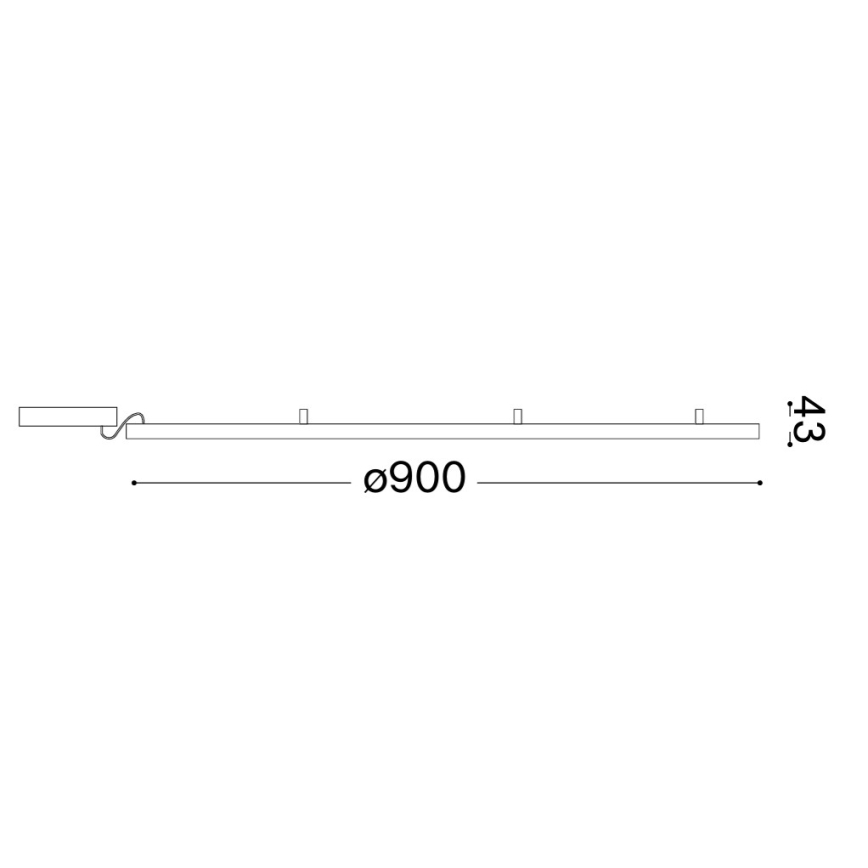 Ideal Lux - LED stropno svetlo ORACLE S LED/53W/230V 2700K prečnik 90 cm crno