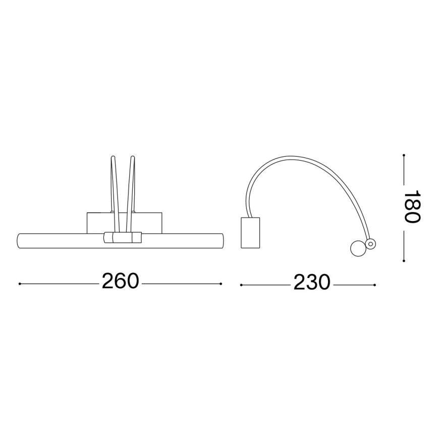 Ideal Lux - LED svetlo za slike BOW LED/3,5W/230V CRI 90 26 cm zlatno