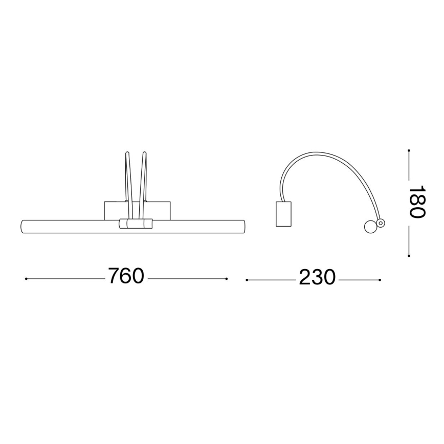 Ideal Lux - LED svetlo za slike BOW LED/8W/230V 76 cm CRI 90 zlatna