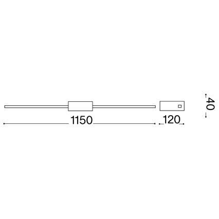 Ideal Lux - LED svetlo za slike ESSENCE LED/19W/230V 3000K CRI 90 115 cm mesing