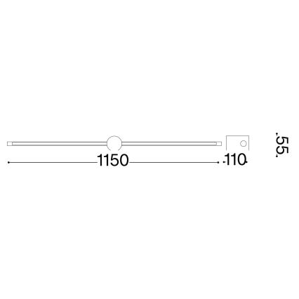 Ideal Lux - LED svetlo za slike FILO LED/16W/230V 115 cm CRI 90 mesing