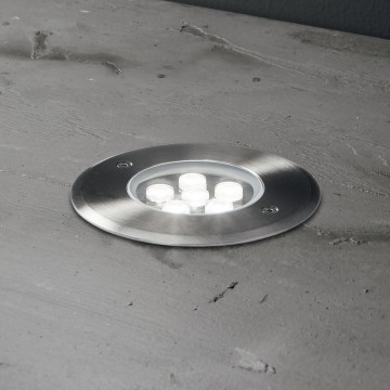 Ideal Lux - LED ugradno podno svetlo FLOOR LED/6W/230V Ø 12 cm CRI 90 IP67 sjajni hrom