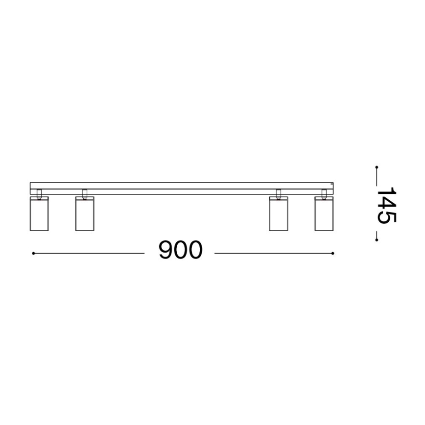 Ideal Lux - LED spot svetiljka PROFILO 4xGU10/7W/230V CRI 90 crna