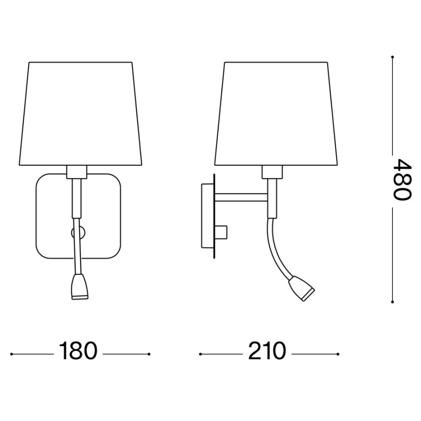 Ideal Lux - LED fleksibilna zidna lampa NORDIK 1xE14/40W + LED/1,5W/230V