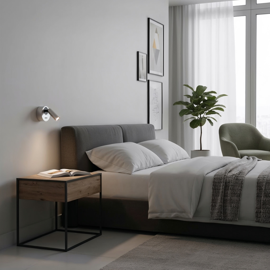Ideal Lux - LED zidna spot svetiljka BEAN LED/3W/230V CRI 90, sjajni hrom