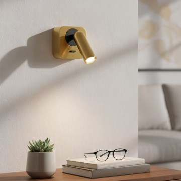 Ideal Lux - LED zidna spot svetiljka BEAN LED/3W/230V CRI 90 zlatna