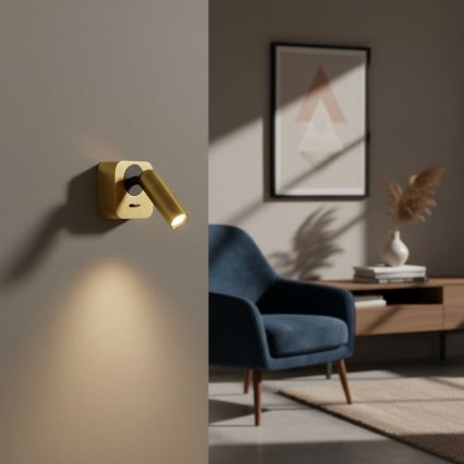 Ideal Lux - LED zidna spot svetiljka BEAN LED/3W/230V CRI 90 zlatna