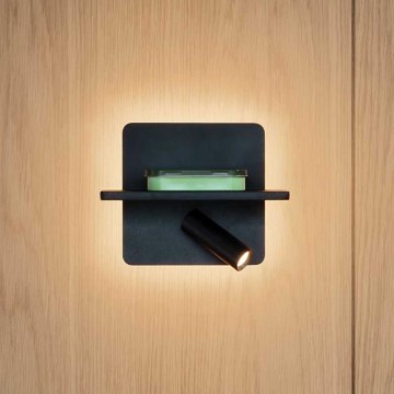 Ideal Lux - LED zidna spot svetiljka PIANO LED/11,5W/230V USB crna