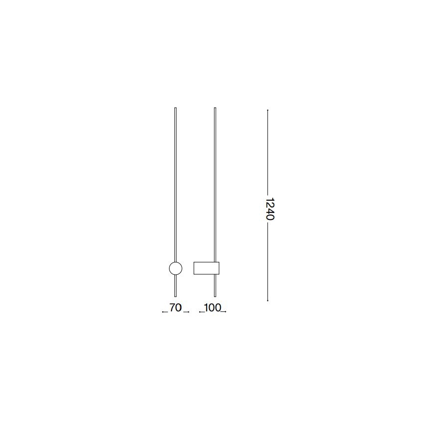 Ideal Lux - LED zidna svetiljka ESSENCE LED/19W/230V 2700K 124 cm CRI 90 crna