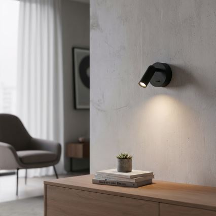 Ideal Lux - LED zidni spot BEAN LED/3W/230V CRI 90 crna