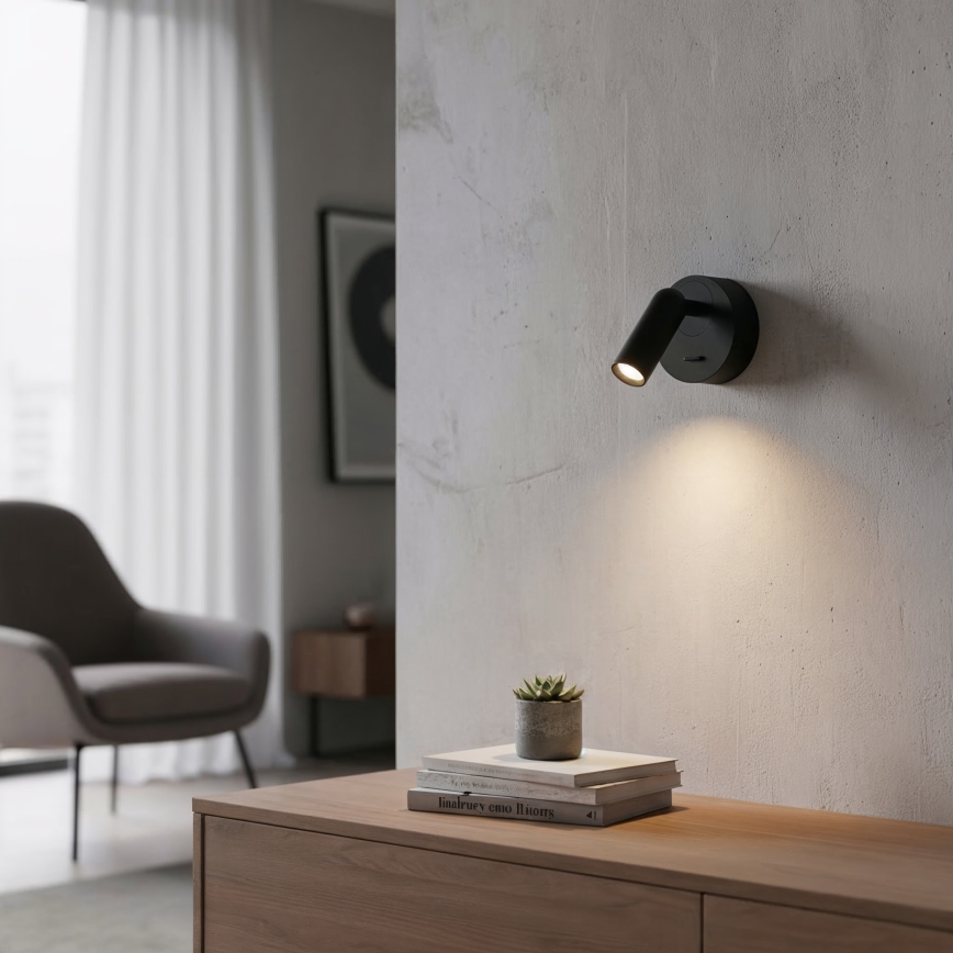 Ideal Lux - LED zidni spot BEAN LED/3W/230V CRI 90 crna