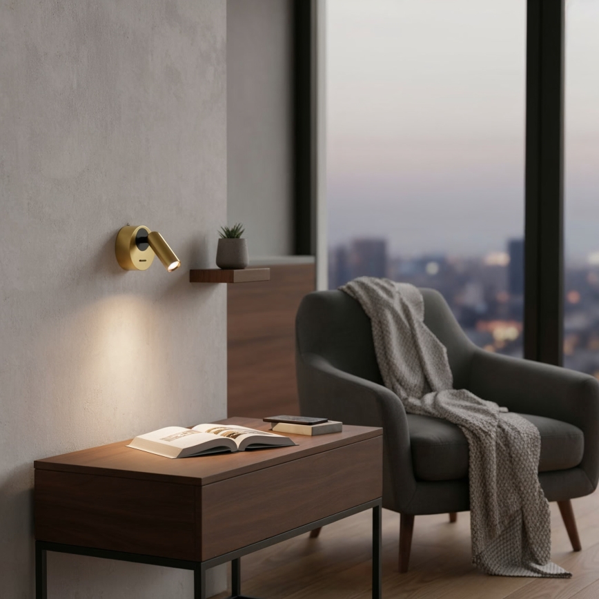 Ideal Lux - LED zidni spot BEAN LED/3W/230V CRI 90 mesing