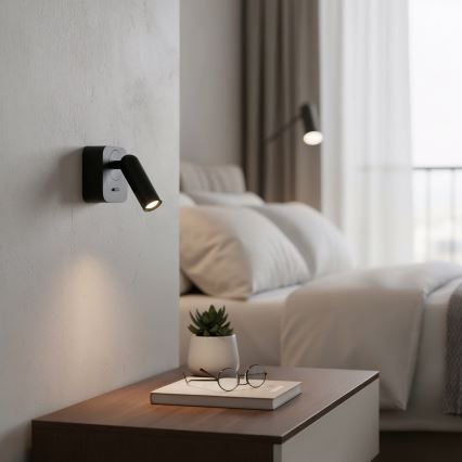 Ideal Lux - LED zidno spot svetlo BEAN LED/3W/230V CRI 90 crna