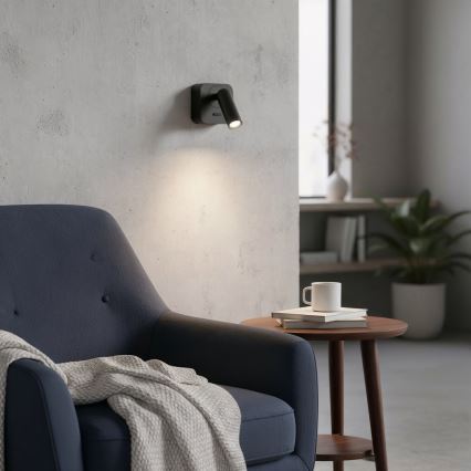 Ideal Lux - LED zidno spot svetlo BEAN LED/3W/230V CRI 90 crna