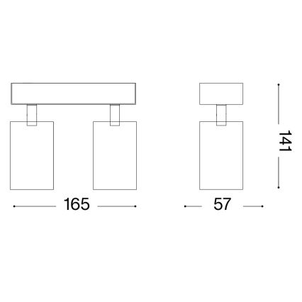 Ideal Lux - LED zidno spot svetlo DYNAMITE 2xGU10/7W/230V CRI 90 mesing
