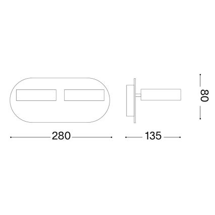Ideal Lux - LED zidno spot svetlo OBY 2xLED/6W/230V CRI 90 bela