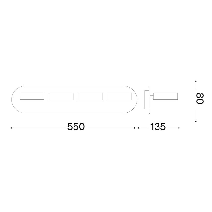 Ideal Lux - LED zidno spot svetlo OBY 4xLED/6W/230V CRI 90 belo