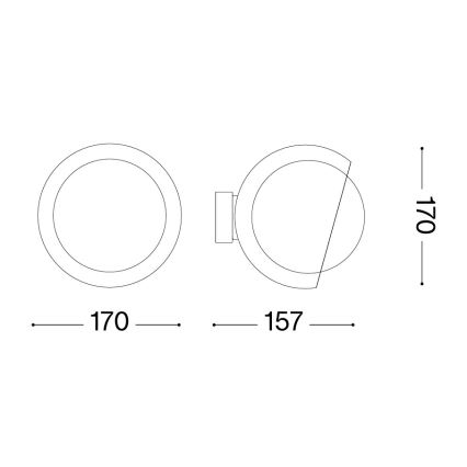 Ideal Lux - LED zidno svetilo BLOOM 1xE27/42W/230V zlatno/zadimljeno bež