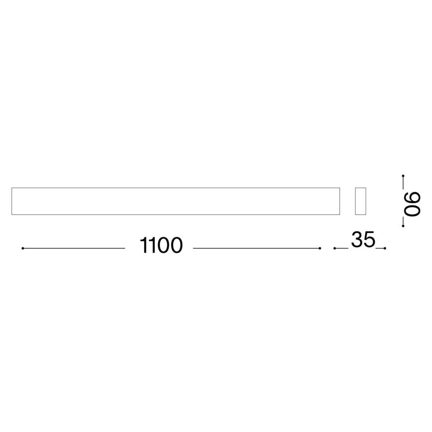 Ideal Lux - LED zidno svetlo DELTA LED/37W/230V 3000K 110 cm CRI 90 crna