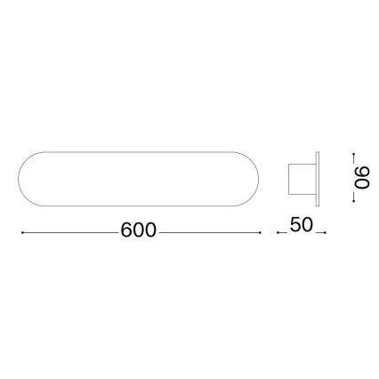 Ideal Lux - LED zidno svetlo ECHO LED/30W/230V 60 cm CRI 90 crna