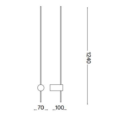 Ideal Lux - LED zidno svetlo ESSENCE LED/19W/230V 4000K 124 cm CRI 90 crna