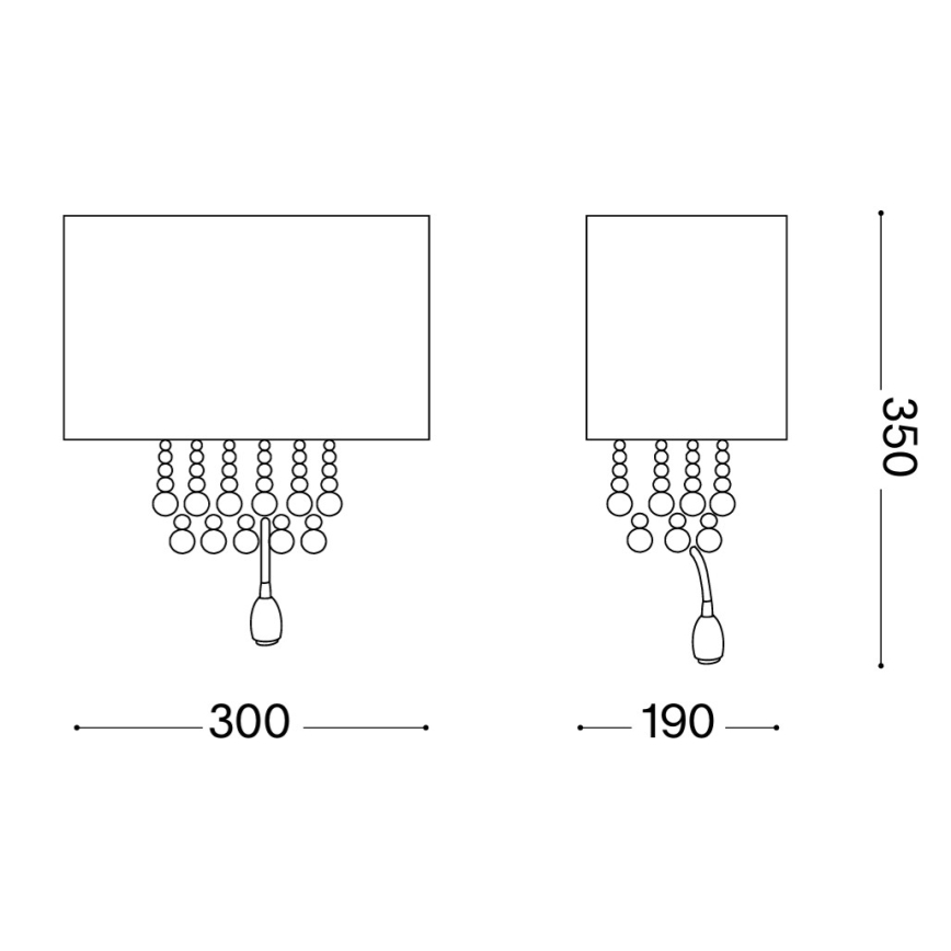 Ideal Lux - LED kristalna zidna svetiljka OPERA 2xE14/40W/230V + LED/1W bela