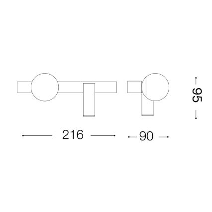Ideal Lux - LED zidno svetlo PING PONG 2xLED/3W/230V CRI 90 mesing