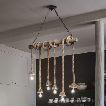 Ideal Lux - Luster na kablu CANAPA 6xE27/15W/230V braon