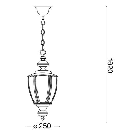 Ideal Lux - Luster na lancu 1xE27/60W/230V, prečnik 25 cm, bronzan