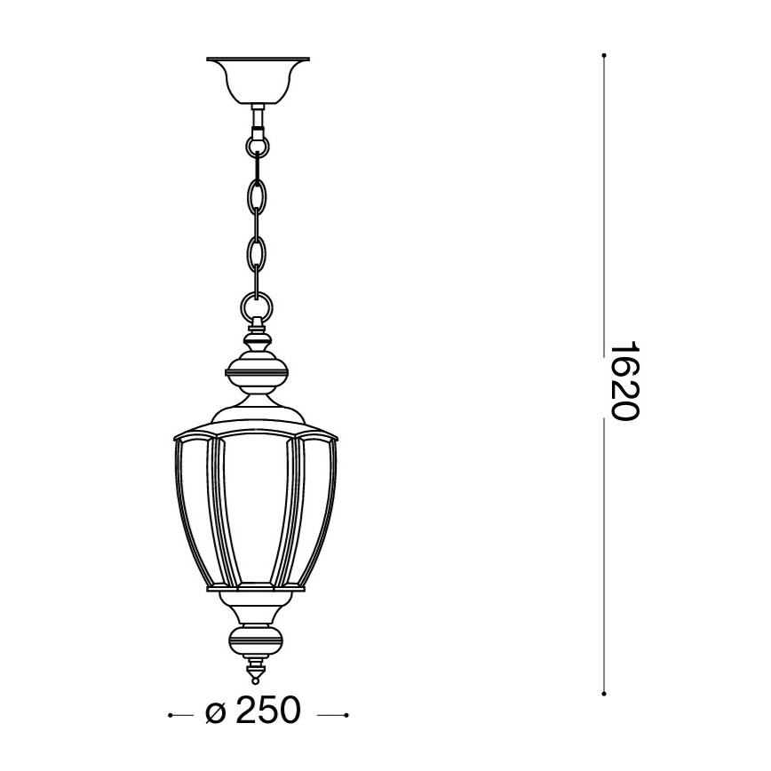 Ideal Lux - Luster na lancu 1xE27/60W/230V, prečnik 25 cm, bronzan