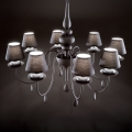 Ideal Lux - Luster na lancu BLANCHE 8xE14/40W/230V prečnik 92 cm crna