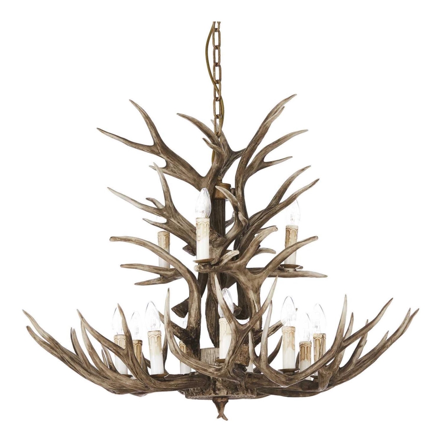 Ideal Lux - Luster na lancu CHALET 12xE14/40W/230V sa rogovima