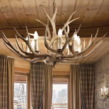 Ideal Lux - Luster na lancu CHALET 8xE14/40W/230V u obliku rogovlja