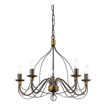 Ideal Lux - Luster na lancu CORTE 5xE14/40W/230V prečnik 54 cm bakar