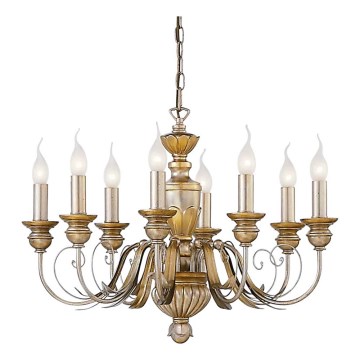 Ideal Lux - Luster na lancu FIRENZE 8xE14/40W/230V Ø 64 cm zlatni
