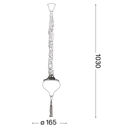 Ideal Lux - Luster na lancu HAREM 1xE27/42W/230V, Ø 16,5 cm, mesing