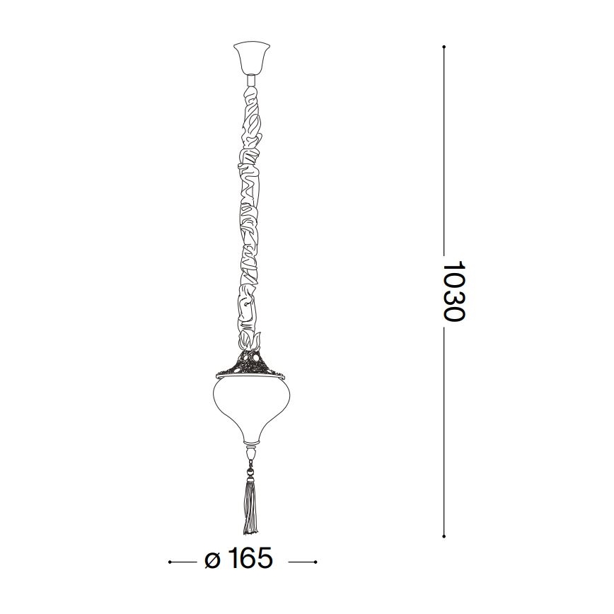 Ideal Lux - Luster na lancu HAREM 1xE27/42W/230V, Ø 16,5 cm, mesing