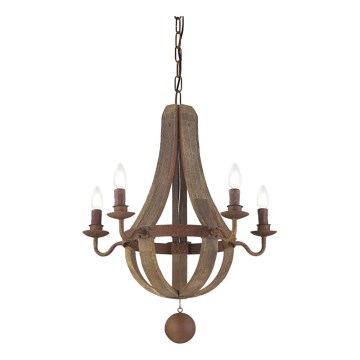 Ideal Lux - Luster na lancu MILLENNIUM 5xE14/40W/230V Ø 52 cm breza/braon