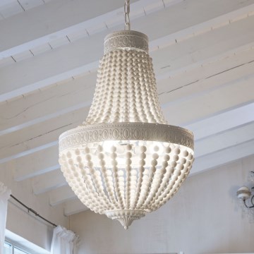 Ideal Lux - Luster na lancu MONET 5xE14/40W/230V prečnik 40 cm konoplja/bela