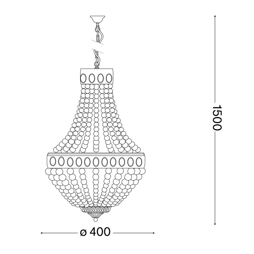 Ideal Lux - Luster na lancu MONET 5xE14/40W/230V prečnik 40 cm konoplja/bela