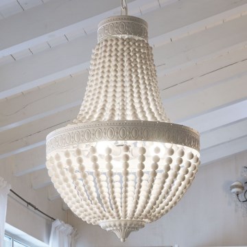 Ideal Lux - Luster na lancu MONET 6xE14/40W/230V prečnik 50 cm konoplja/bela