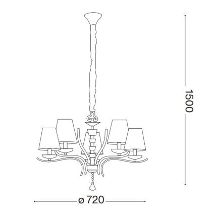 Ideal Lux - Kristalni luster na lancu PEGASO 5xE14/28W/230V prečnik 72 cm sjajni hrom