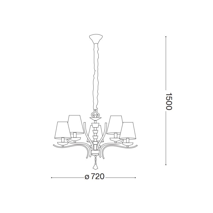 Ideal Lux - Kristalni luster na lancu PEGASO 5xE14/28W/230V prečnik 72 cm sjajni hrom