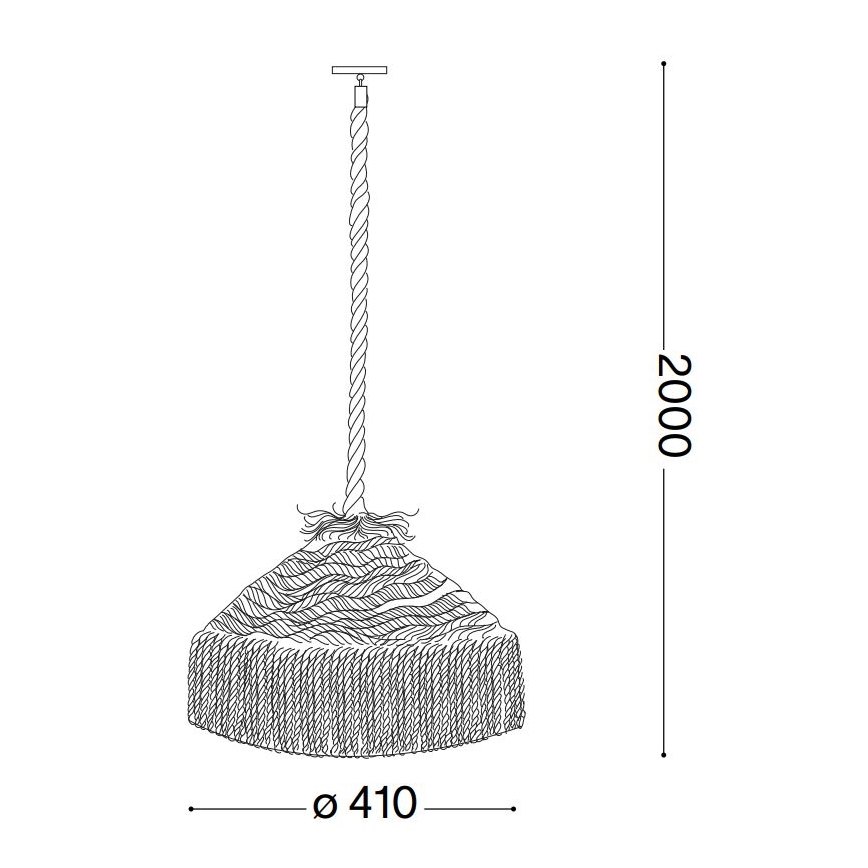 Ideal Lux - Luster na lanku CANAPA 1xE27/15W/230V, prečnik 41 cm, braon