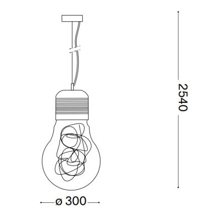 Ideal Lux - Luster na sajli 1xE27/60W/230V prečnik 30 cm