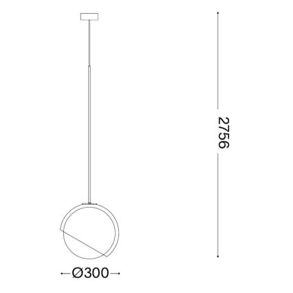 Ideal Lux - Luster na sajli BLOOM 1xE27/42W/230V prečnik 30 cm zlatna/zadimljeno bež
