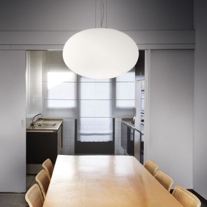Ideal Lux - Luster na sajli CANDY 1xE27/42W/230V Ø 50 cm bela