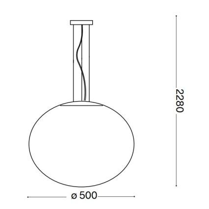 Ideal Lux - Luster na sajli CANDY 1xE27/42W/230V Ø 50 cm bela