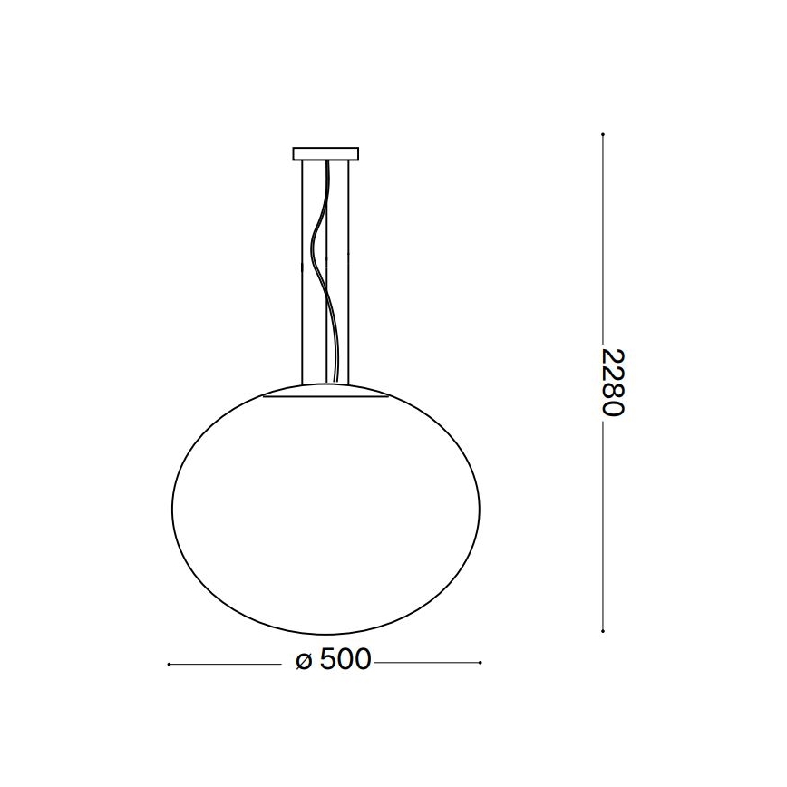 Ideal Lux - Luster na sajli CANDY 1xE27/42W/230V Ø 50 cm bela