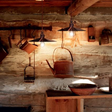 Ideal Lux - Luster na sajli CANTINA 1xE27/42W/230V prečnik 35 cm bakar
